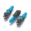 Synthetic Turquoise Pointed Pendants G-O164-02B-2