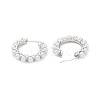 Plastic Imitation Pearl Beaded Hoop Earrings EJEW-G340-01P-2