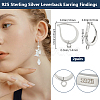 Anti-Tarnish Beebeecraft 2 Pairs Rhodium Plated 925 Sterling Silver Hoop Earring Findings STER-BBC0005-98-2