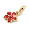 Rack Plating Alloy Enamel Flower European Dangle Charms FIND-B034-55G-08-2