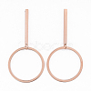 304 Stainless Steel Dangle Stud Earrings EJEW-L230-18RG-2