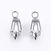 201 Stainless Steel Pendant Pinch Bails STAS-E437-26P-1