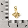 Brass Micro Pave Clear Cubic Zirconia Pendants KK-R162-006A-G-3