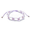 Woven Glass Flower Adjustable Braided Bead Bracelets for Women BJEW-MZ00100-3