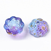 Two Tone Transparent Spray Painted Glass Beads X-GLAA-N035-06A-G01-2