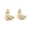 Brass Micro Pave Clear Cubic Zirconia Charms KK-C054-12G-1