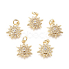 Brass Micro Pave Cubic Zirconia Charms KK-D159-04G-1