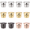 BENECREAT 12Pcs 4 Colors Brass Micro Pave Cubic Zirconia Puppy Beads ZIRC-BC0001-14-1