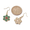 Christmas Theme Alloy Rhinestone Dangle Earrings EJEW-JE05830-01-3