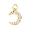 Rack Plating Brass Micro Pave Clear Cubic Zirconia Charms KK-Z060-09G-02-1