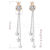 Eco-Friendly Brass Micro Pave Cubic Zirconia Dangle Stud Earring EJEW-EE0004-17GP-2
