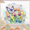 Flower Rainbow Prism Electrostatic Window Stickers PW-WGCE2D7-01-3