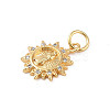 Brass Micro Pave Clear Cubic Zirconia Charms KK-E111-32H-G-2