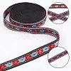 Gorgecraft Ethnic Style Jacquard Polyester Ribbons SRIB-GF0001-13-4