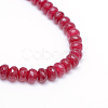 Faceted Rondelle Dyed Natural White Jade Bead Strands X-G-R343-4x6-07-2