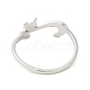 304 Stainless Steel Cat Adjustable Ring for Women RJEW-M149-34P-2