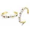 Colorful Cubic Zirconia Flat Cuff Bangle BJEW-N014-002-NF-4