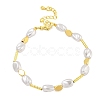 Rack Plating Brass and ABS Imitation Pearl Bracelets BJEW-B106-12G-1