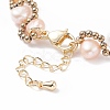 Natural Pearl & Glass Braided Beaded Bracelet BJEW-JB08091-02-5