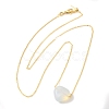 Opalite Heart Pendant Necklace with Golden Alloy Cable Chains NJEW-G116-01E-2