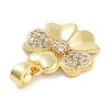 Rack Plating Brass Micro Pave Cubic Zirconia Pendants KK-Z071-75G-01-2