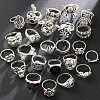 Alloy Skull Finger Rings Sets for Women PW-WG6A396-01-2