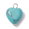 Natural & Synthetic Mixeed Gemstone Heart Charms PALLOY-JF02493-02-3