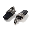 Natural Obsidian Faceted Sword Pendants G-Q163-01AS-09-2