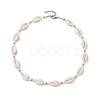 Summber Beach Natural Cowrie Shell Beaded Necklaces NJEW-JN04783-03-4