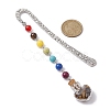 7Pcs Chakra Gemstone Bead & Heart Glass Wishing Bottle Pendant Bookmarks AJEW-JK00313-5
