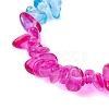 Rainbow Color Glass Chip Beaded Stretch Kid Bracelets for Girls BJEW-JB10779-4