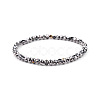 Gold-tone Miyuki Elastic Crystal Beaded Bracelet with Acrylic Tube Beads ST5610421-1