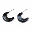 Transparent Resin Half Hoop Earrings EJEW-T012-02-B05-2