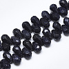 Synthetic Blue Goldstone Beads Strands G-S357-C02-19-1