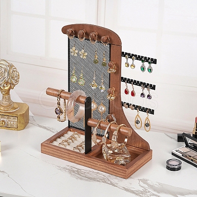 Wood Jewelry Organizer Stand Holder PW-WGBDC8A-01-1