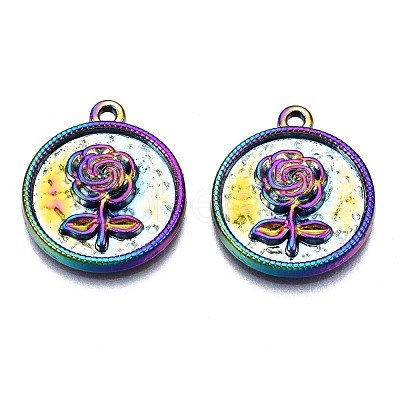 Alloy Pendants Enamel Settings PALLOY-N163-004-NR-1