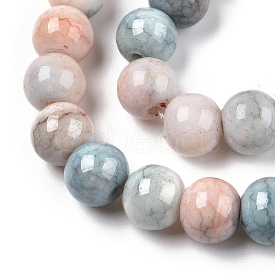 Opaque Crackle Glass Round Beads Strands GLAA-T031-01C-1