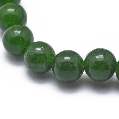 Natural TaiWan Jade Bead Stretch Bracelets X-BJEW-K212-B-019-1