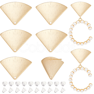 BENECREAT 10Pcs Brass Stud Earrings KK-BC0011-54-1