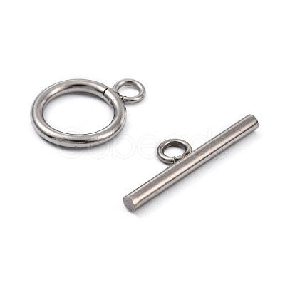 Non-Tarnish 304 Stainless Steel Ring Toggle Clasps X-STAS-Q179-01-1