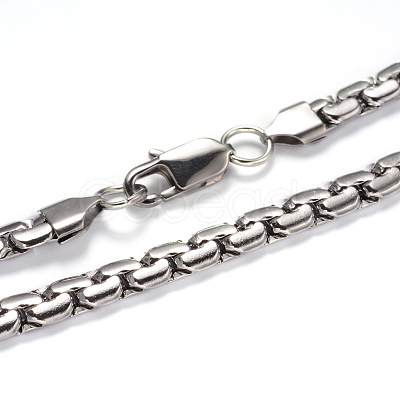 Tarnish Resistant 304 Stainless Steel Box Chain Necklaces and Bracelets Jewelry Sets SJEW-K029-P-1