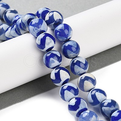 Natural Tibetan Wave Pattern dZi Agate Beads Strands G-B084-A05-01-1