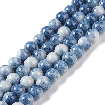 Baking Paint Glass Bead Strands GLAA-H031-01B-12-1