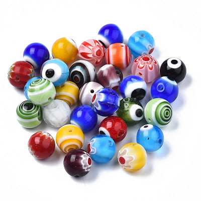 Handmade Millefiori Lampwork Beads & Evil Eye Lampwork Beads LAMP-N029-007B-01-1