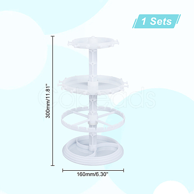 3-Tier Rotatable Round Acrylic Jewelry Display Tower with Tray EDIS-WH0015-13B-1