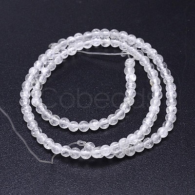 Natural Quartz Crystal Round Beads Strands G-J303-01-6mm-1