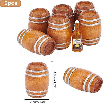 Beechwood Mini Beer Barrel DJEW-WH0015-46-1