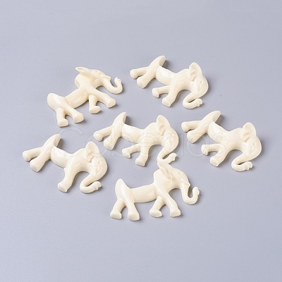 Resin Elephant Cabochons X-CRES-R098-49x76mm-08-1