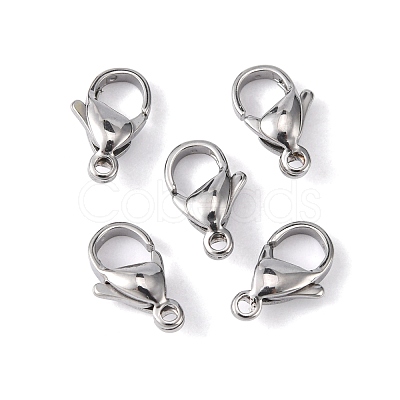 Tarnish Resistant 304 Stainless Steel Lobster Claw Clasps STAS-M262-01-12mm-1