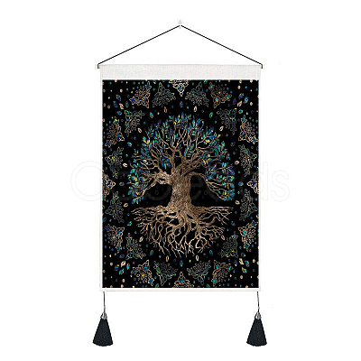 Polyester Tree of Life Pattern Wall Hanging Tapestry TREE-PW0001-95G-1